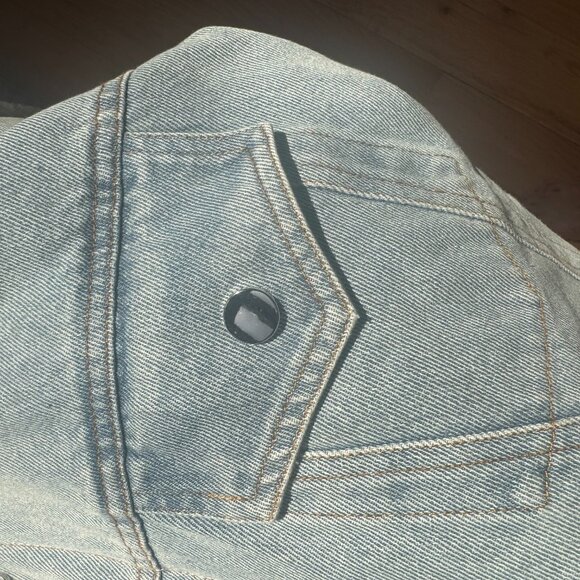 Fleece and Denim Combo Oversized Jacket - New, size Small - Picture 8 of 8